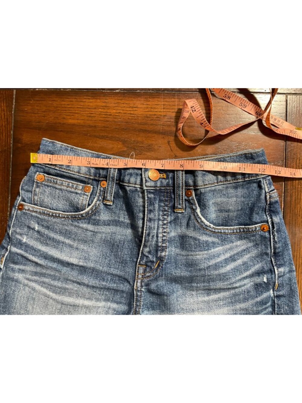 Madewell High-Rise Denim Jean Shorts Cutoffs Frayed Raw Hem 23 000 - Picture 5 of 9